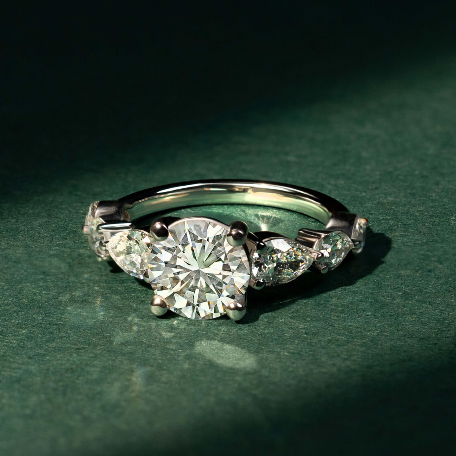 Frances Side Stone Lab Diamond Ring