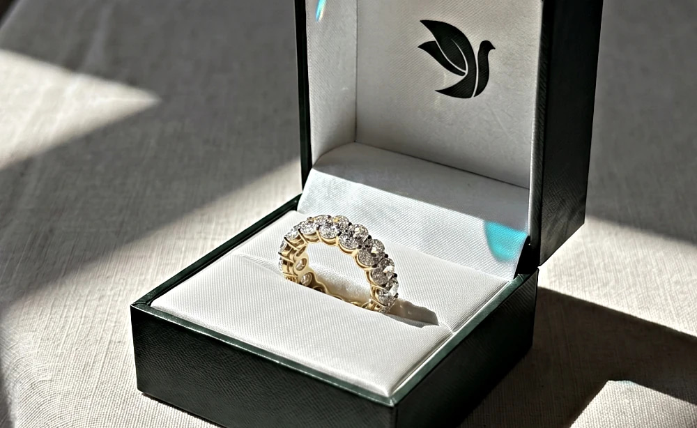 Friendly Diamonds eternity ring packaging two
