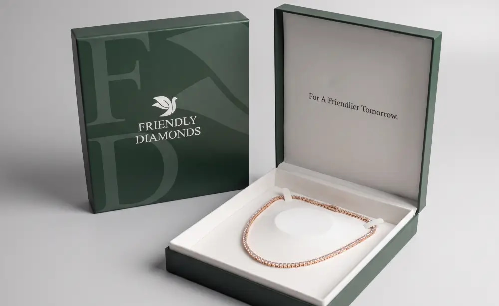 Friendly Diamonds tennis necklace packaging four