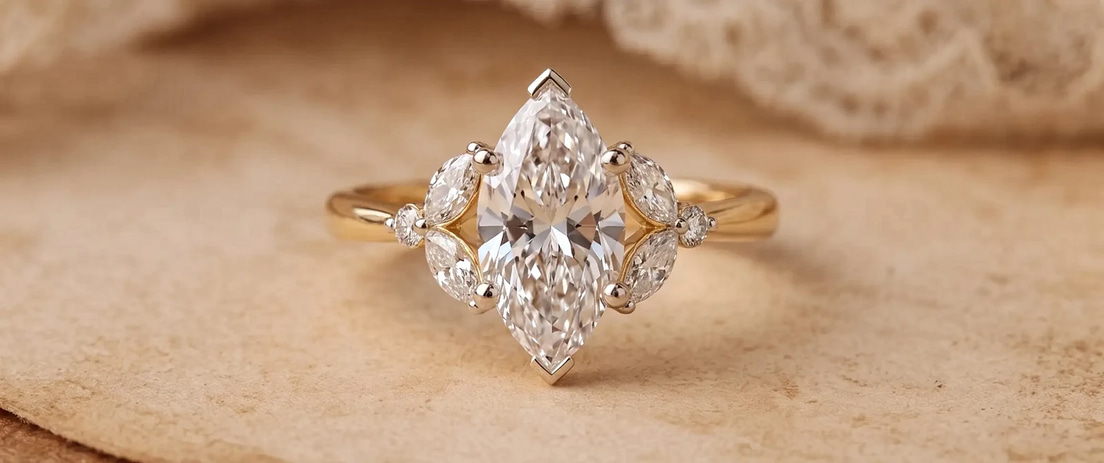 Beatrice Marquise Side Stone RING