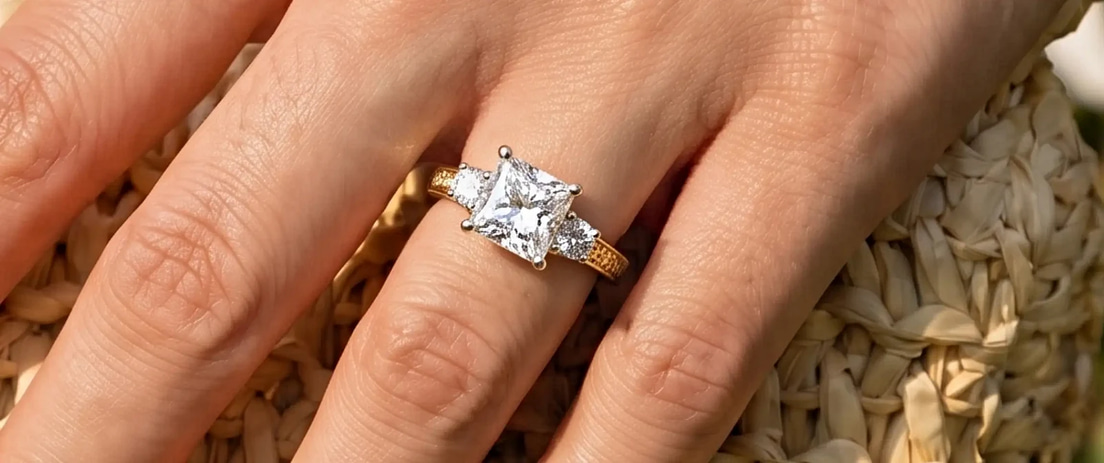 Valencia Three Stone Vintage Ring