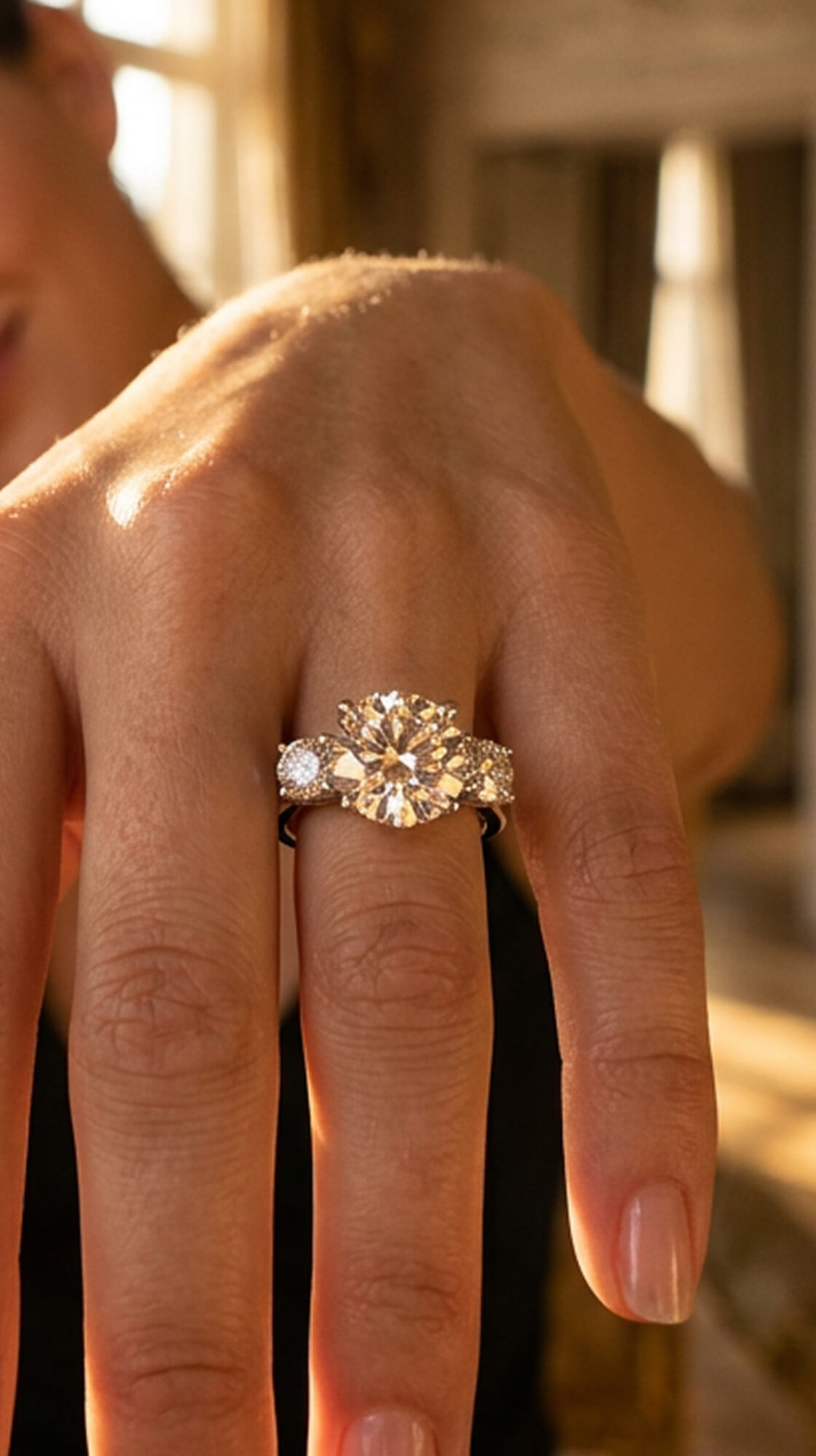 Evelina Round Three Stone Ring