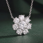 10kt White Gold Belleza Halo Lab Diamond Solitaire Necklace