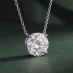 Lluvia Round Lab Diamond Solitaire Necklace