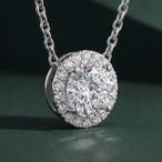 10kt White Gold Roselle Round Lab Diamond Fashion Necklace