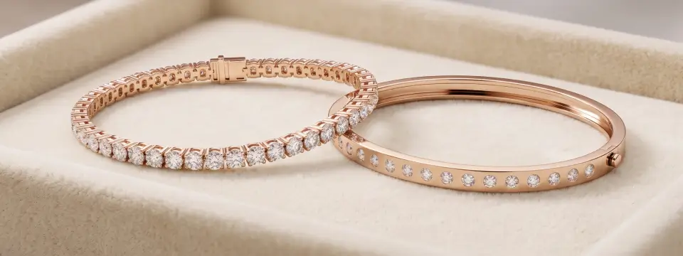 Lab grown rose gold diamond bracelet