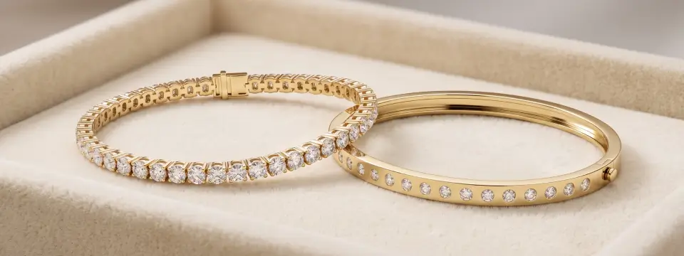 Lab Grown Diamond Yellow Gold Bracelets