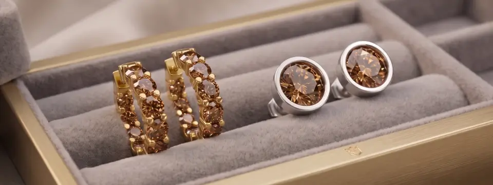 Brown Diamond Earrings