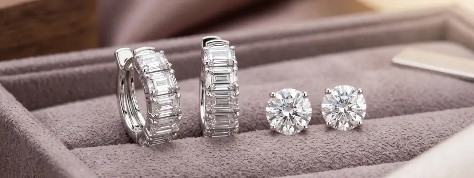 Lab-Grown Colorless Diamond Earrings