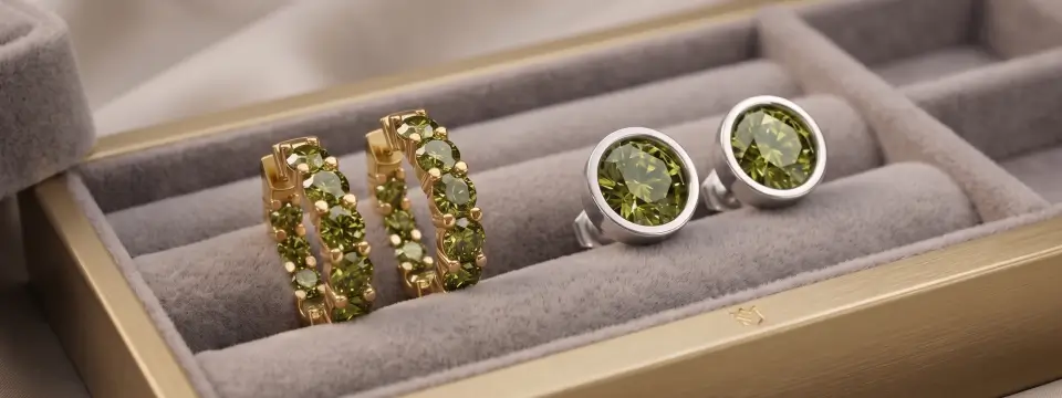 Green Diamond Earrings