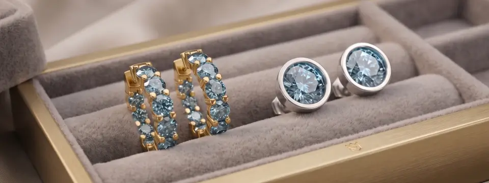Light Blue Diamond Earrings