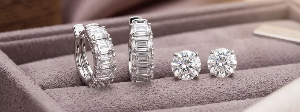 Platinum Lab Diamond Earrings