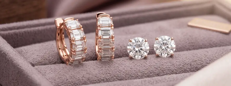 Rose Gold Lab Diamond Earrings
