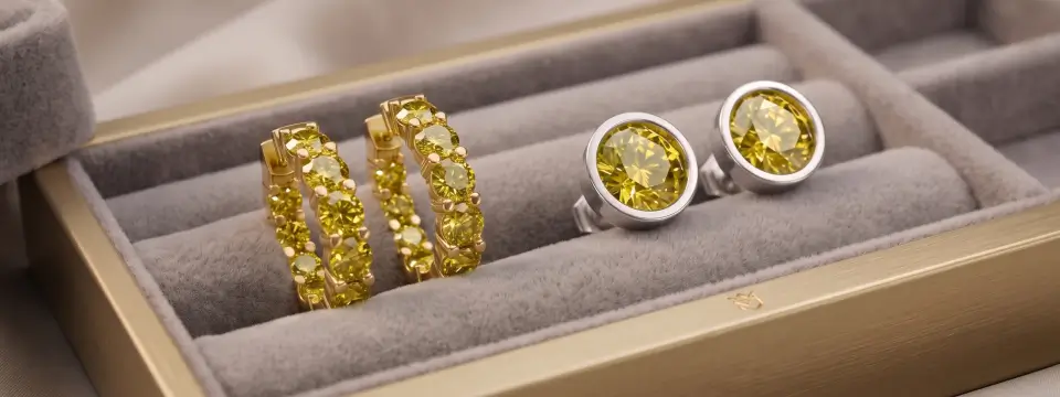 Yellow Diamond Earrings