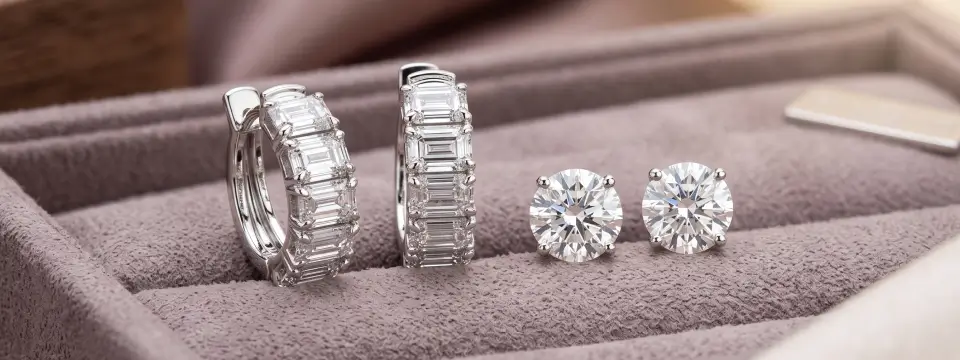 White Gold Lab Diamond Earrings