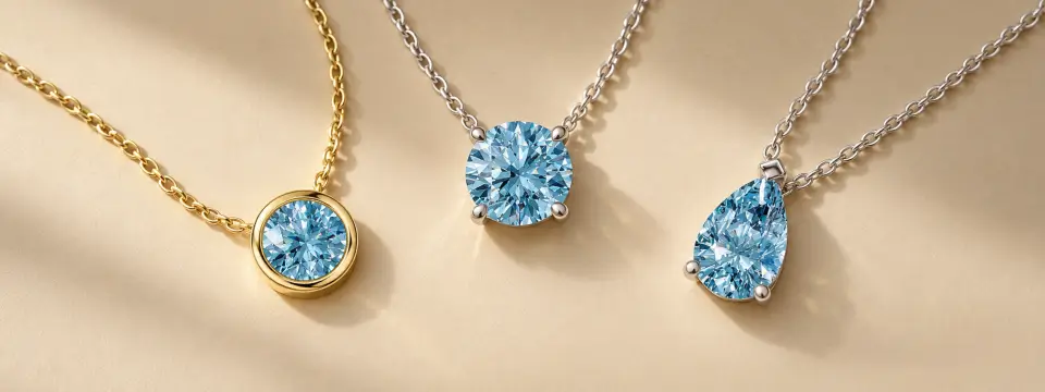 Light Blue Diamond Necklaces