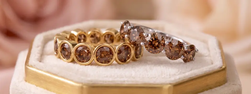 Brown Lab Grown Diamond Rings