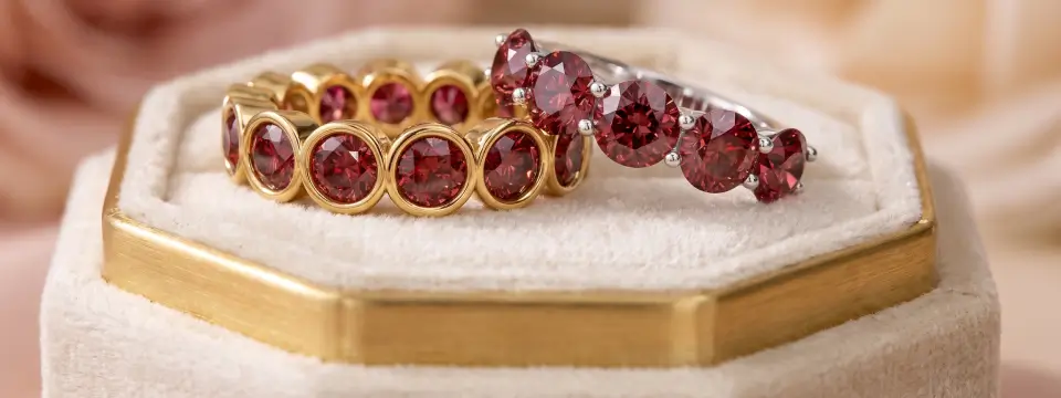 Cherry Cognac Diamond Rings