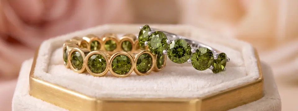 Ocean Green Diamond Rings