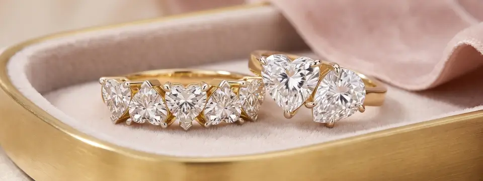 Heart-Shaped Diamond Rings